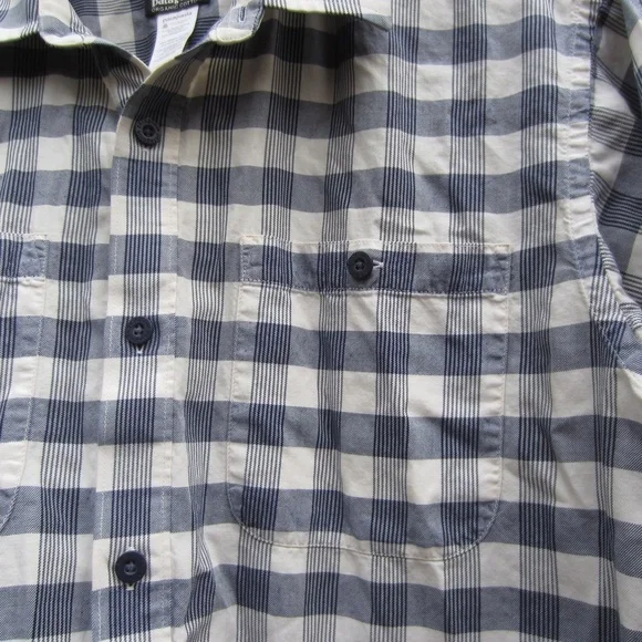 Patagonia Shirt Mens M Grey/white Plaid Pockets Button Up Cotton hiking outdoor - Picture 4 of 14